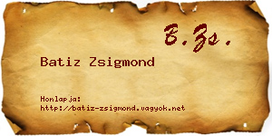 Batiz Zsigmond névjegykártya